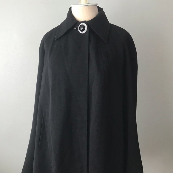 Black Vintage Coat, Retro Black Coat Large - Picture 1 of 7